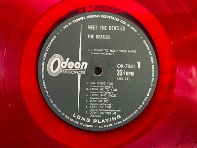 MEET THE BEATLES JAPAN ORIGINAL FIRST ODEON OR7041 RED WAX Tested