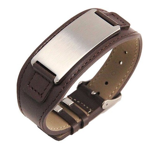 Personalize Engraved Leather Bracelet for Men women,Custom laser engraving gift - Picture 8 of 9