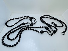 Antike Viktorianische Gutta Percha Kette 49" Lange Kordel Luttiers Trauer-Lang