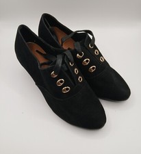 Black Suede Women's Dancing Tango Salsa Latin Dance Dress Shoes Lace up