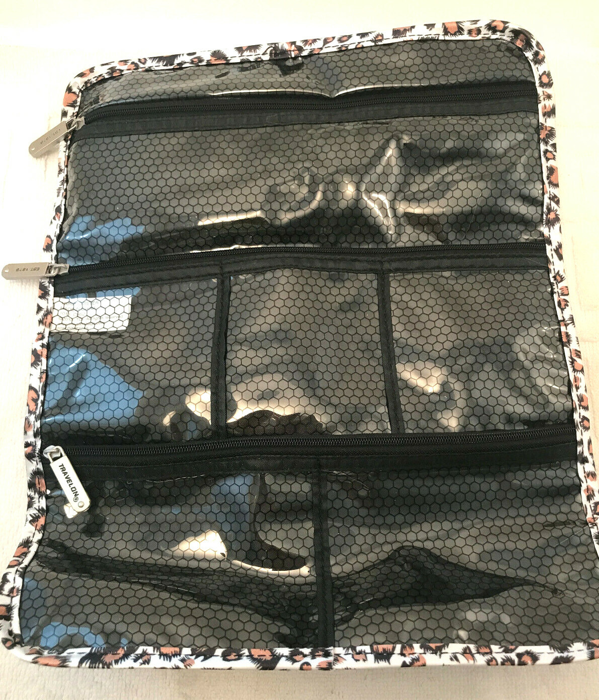 Travelon Leopard Print Organizer Makeup Jewelry Accessories Bag eBay