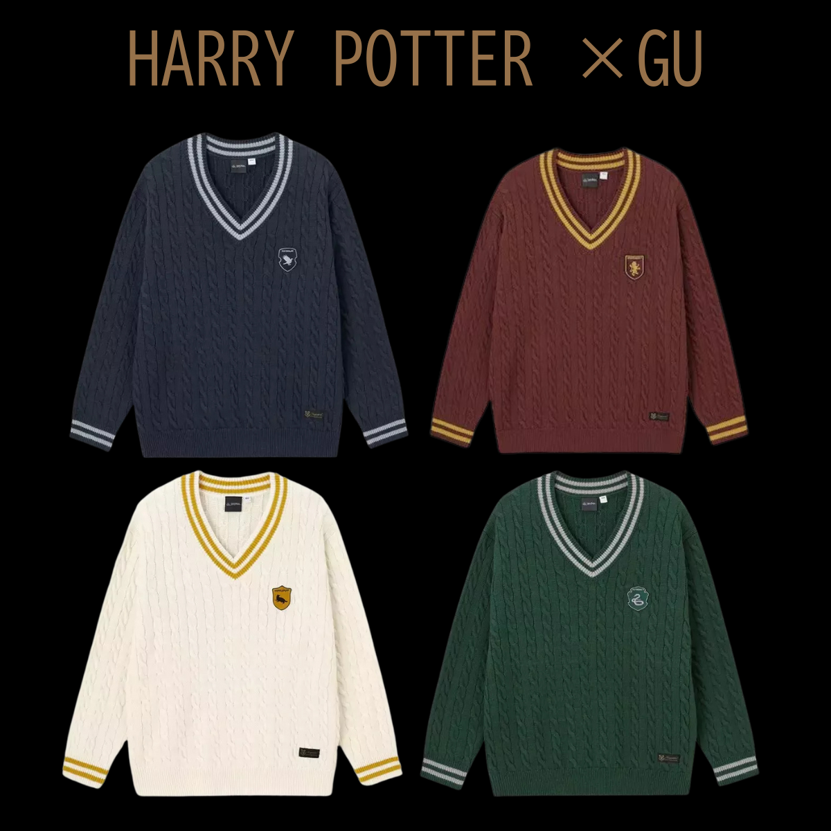 Harry Potter x GU collaboration V Neck Sweater 4 Colors Japan 2024