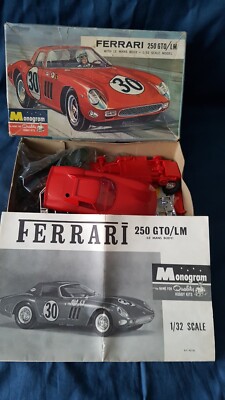 VINTAGE RARE 1960'S MONOGRAM 1/32nd PC101-100 FERRARI 250 GTO/LM KIT