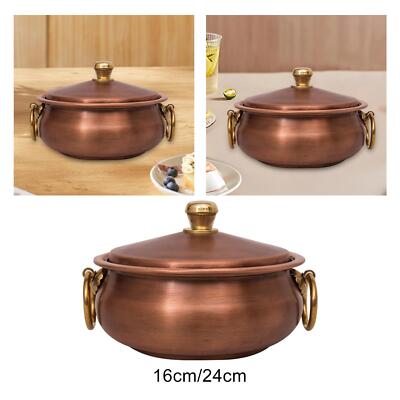 Kupfertopf Hot Pot Vintage Topf Eintopf Bratpfanne Handarbeit Kochtopf für Camping