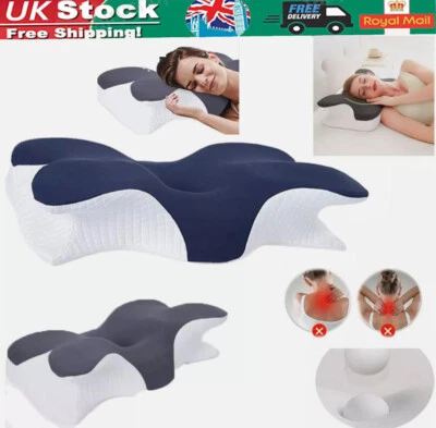 Ergonomic Memory Foam Pillow for Cervical Neck Pain Relief Sleeping Side Sleeper