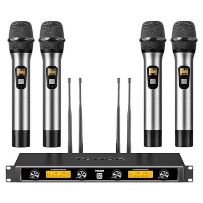 TONOR Funkmikrofone System, 4x5 Kanal UHF Funkmikrofone, 4 Handmikrofone
