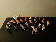 Vintage Hong Kong Plastic Zoo Animals Elephant Camel Zebra Lion Tiger Lot 20