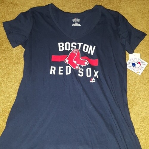 Majestic Boston Red Sox short sleeve tshirt ladies size Large NWT X2 - Picture 2 of 2