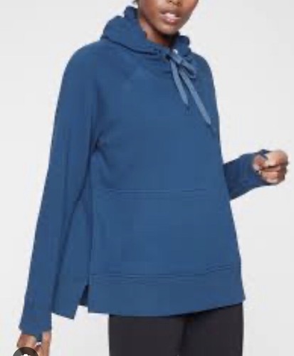 Athleta Sz Small Blue Cozy Karma Longer Hoodie Thumbholes EUC - Picture 2 of 14