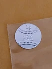 (1) ONE GRAM SILVER .999 Baseball ROUND one side engravable