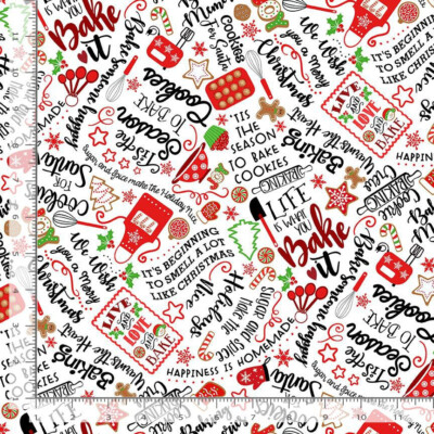 Christmas Cookes For Santa Kitchen Fabric Cotton CD2139 Timeless Treasures Yard
