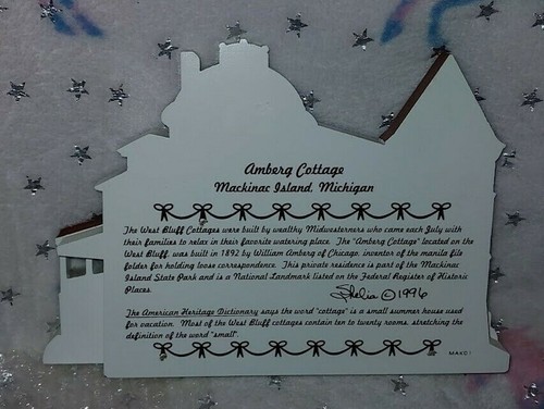 Shelia's Collectibles Amberg Cottage Mackinac Island 1996 prova d'artista 77/102 - Foto 2 di 3