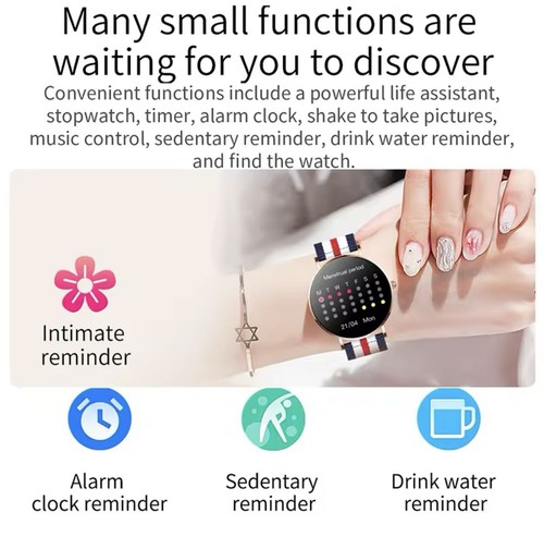 Smartwatch Femme Diamant, Fonctions Spécificité Amoled HD Pixels Display - Photo 4/4