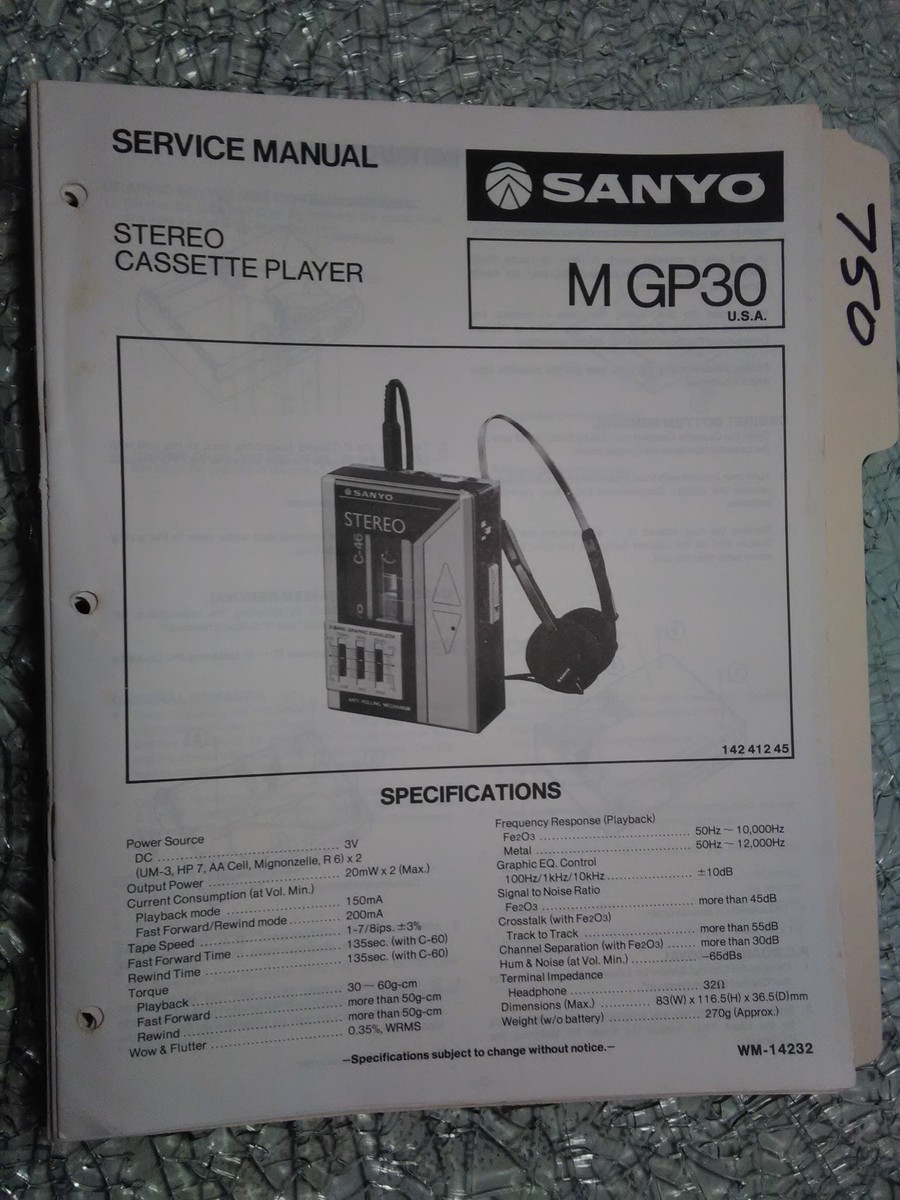 m Sanyo M-GP30 service manual original repair book stereo