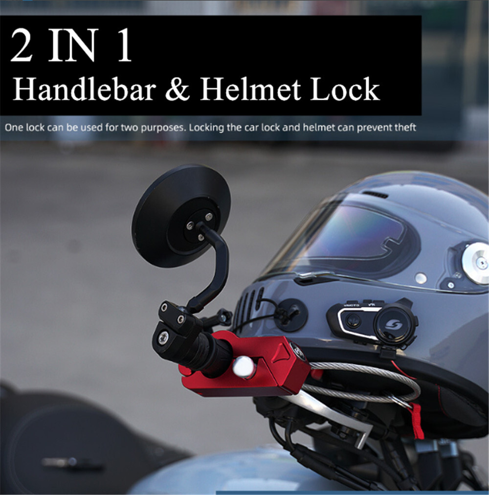 in Motorcycle Handlebar Helmet Lock Fixed Anti-theft Security