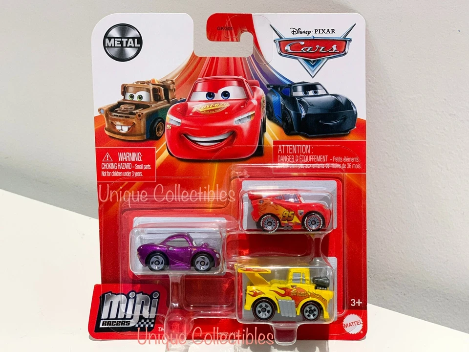Disney Cars Mini Racers Holley Shiftwell Lightning McQueen Hot Rod Mater NEW