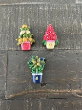 Set of 3 Vintage Southwest Button Covers Multi-Color JG8