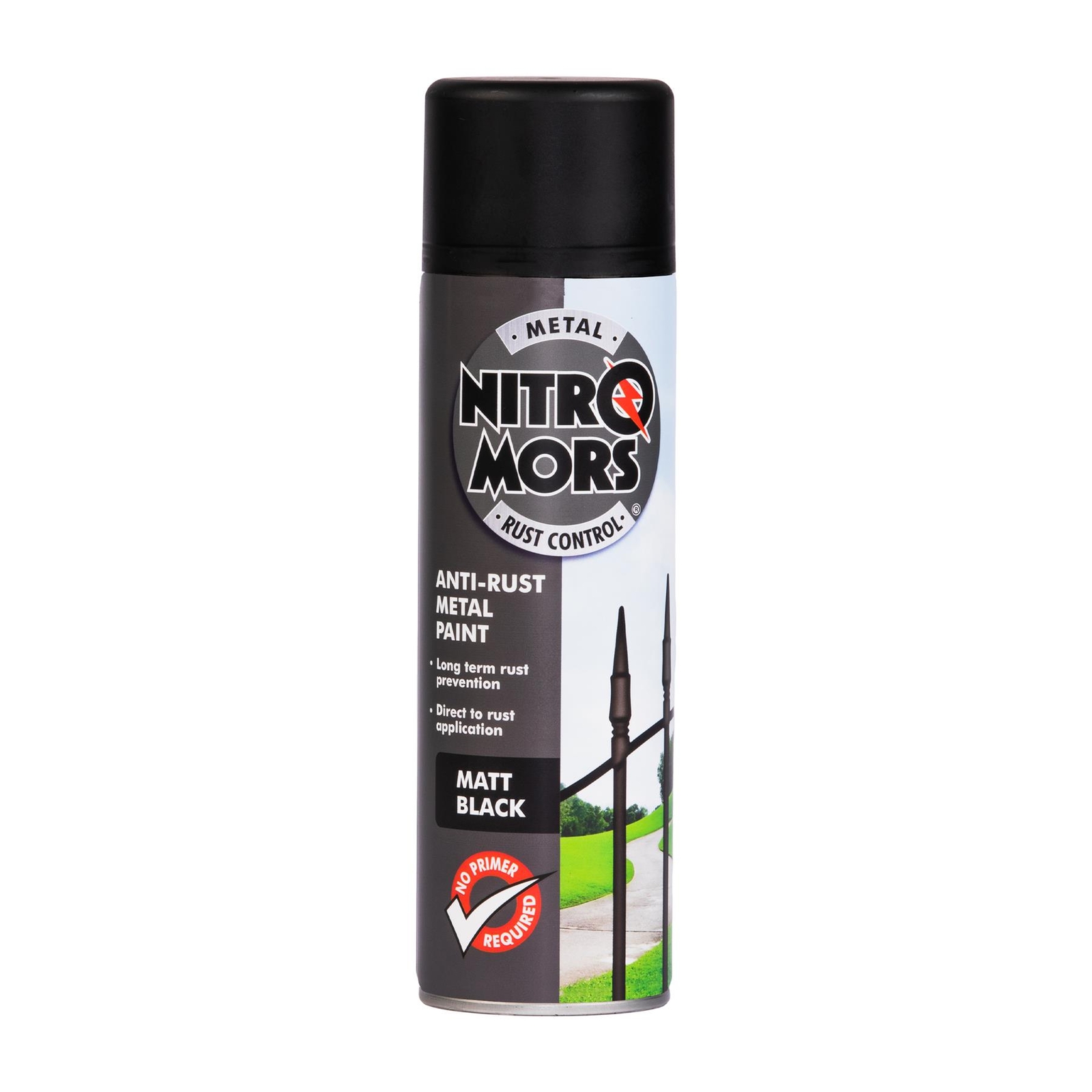 Nitromors Anti Rust Direct to Metal Matt Black Smooth Finish Spray Paint 500ml
