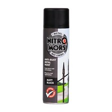 Nitromors Anti Rust Direct to Metal Matt Black Smooth Finish Spray Paint 500ml