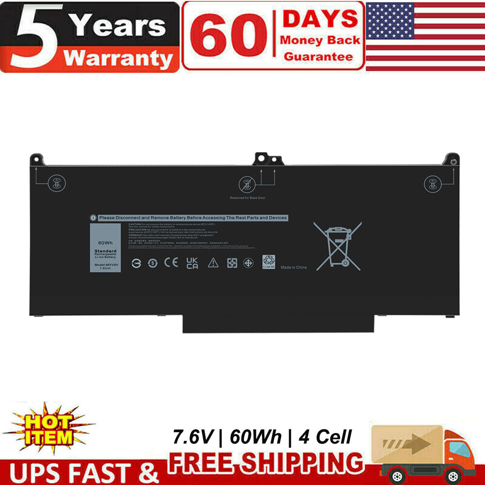 For Dell Latitude 5300 5310 (2-in-1) 7300 7400 7.6V 60Wh Laptop