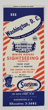 1950s Washington DC Capital Sightseeing Bus Tours Tourist Vtg Travel Brochure