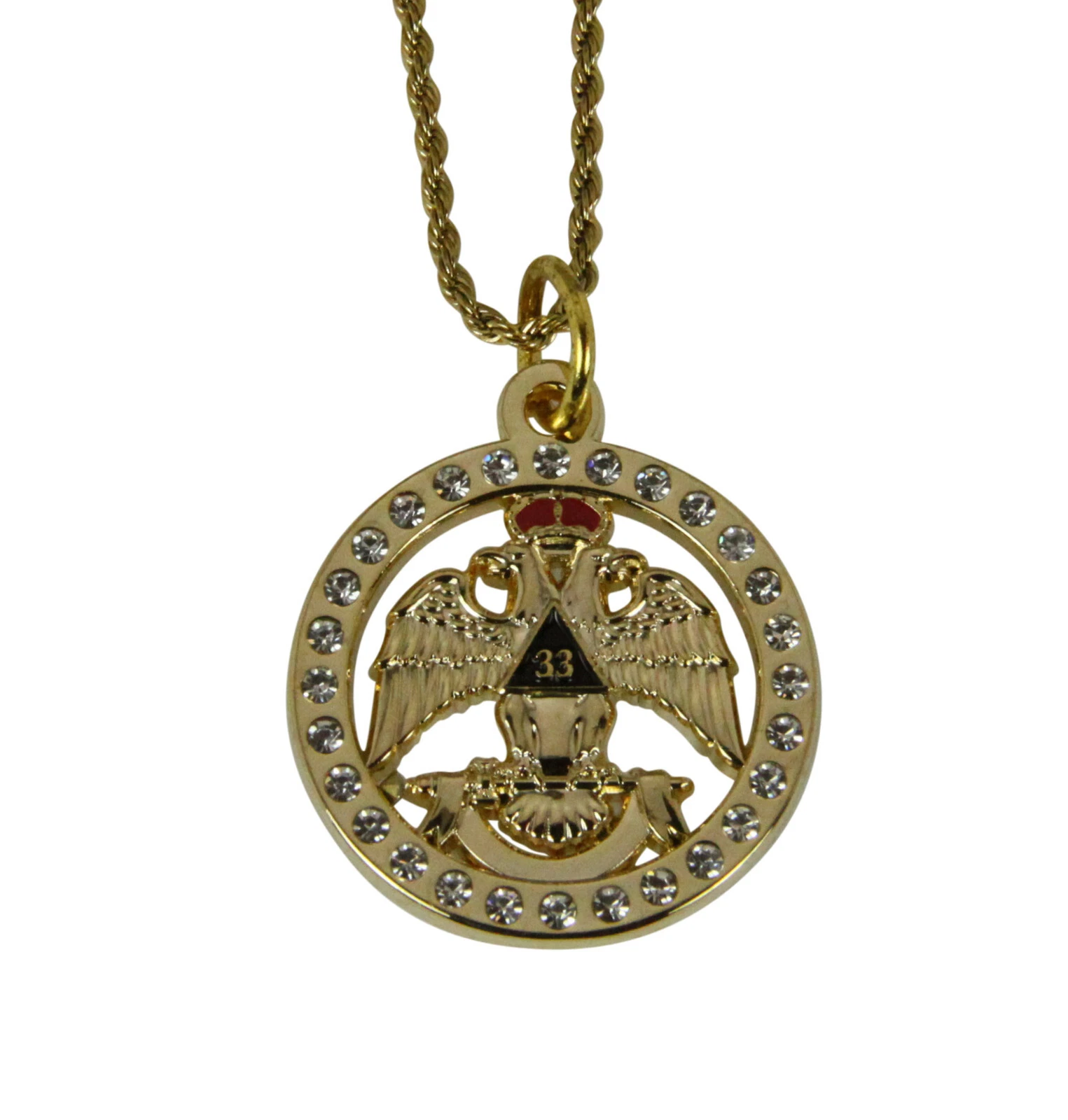 4031980 33 degrés Rite Écossais Pendentif Collier 33ème Trente Trois Suprême 