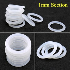 Rubber O-Rings Silicone Seals Sealing Washer Gasket White CS 1mm OD 5mm 50mm
