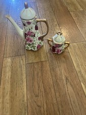 Mini Rose Pattern Tea Set. Tea Pot , Sugar Dish