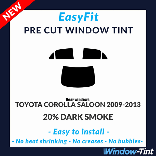 EasyFit Static Pre Cut Tint For Toyota Corolla 4-door 2009-13 - 20% Dark Rear - Picture 1 of 3