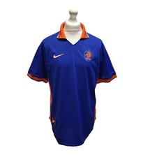 Vintage 90s Nike Netherlands Blue Away Kit Football Shirt Uk Men's XL H352