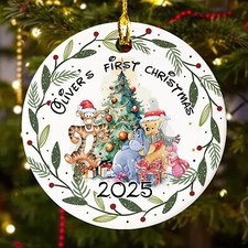 Personalized Baby First Christmas Winnie The Pooh Xmas Gift Ornament