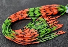 RUBBER SILICONE LEGS - Fly Tying Material - ORANGE/ GREEN BARR - Sili Legs - NEW