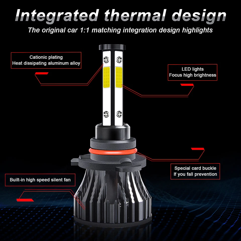 Faros LED 4 lados 9005+H7 bombillas haz alto bajo blanco para BMW S1000R 2014-2019 Foto 3 de 4