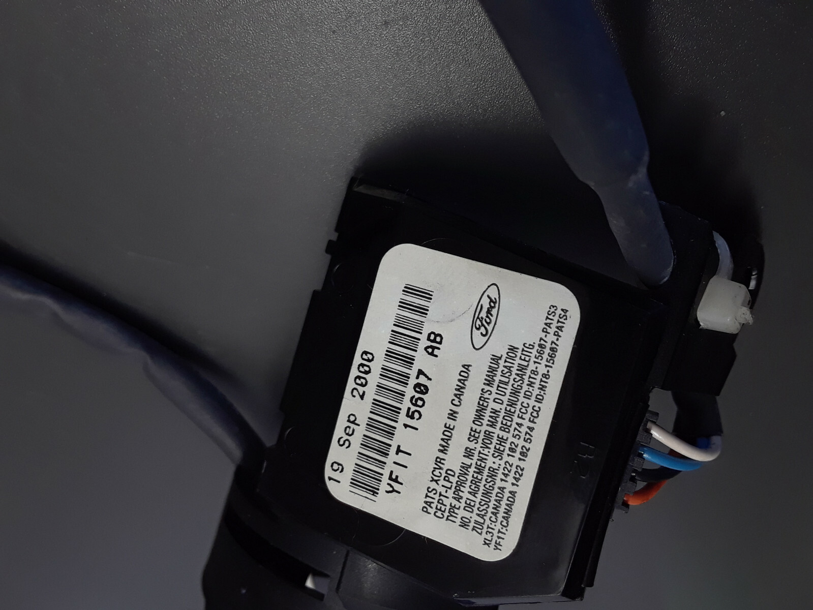 992002 FORD TAURUS SABLE ANTI THEFT PATS TRANSCEIVER PART NUMBER YF1T15607AB eBay