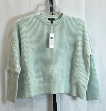 NWT $398 Eileen Fisher M Clearwater SOFT Crew Neck Sweater Top Cashmere/Wool
