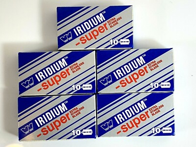 50 Wizamet Super Iridium DE Safety Razor Shaving Blades Made In Russia
