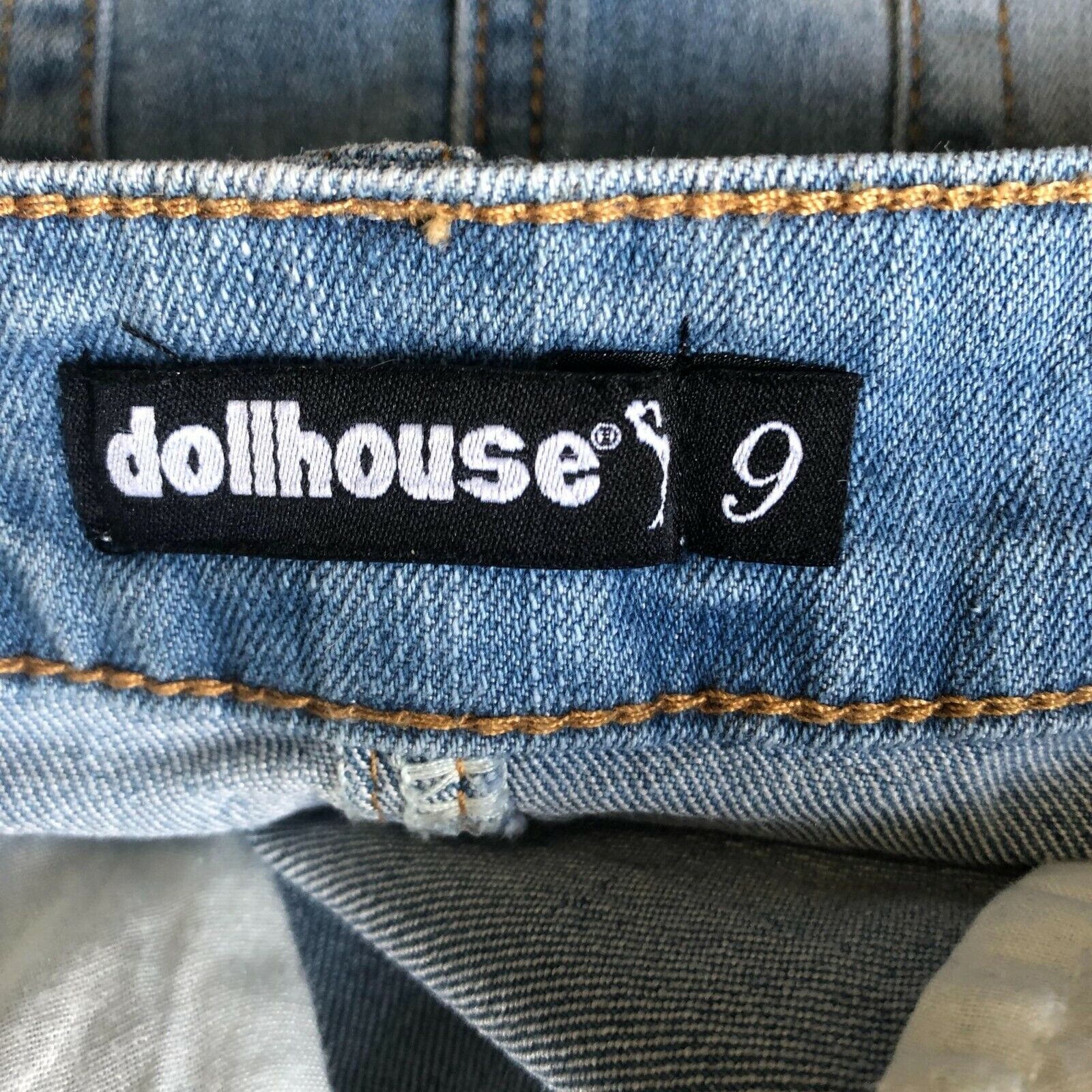 Dollhouse Womens Denim Jean Skirt Raw Hem Medium … - image 6