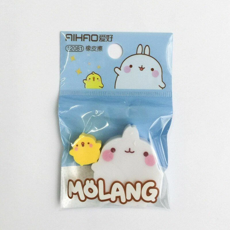 2pcs/pack Cute Rabbit Pencil Eraser Kawaii Stationery Eraser Gift School Supplie - Image 3 of 4