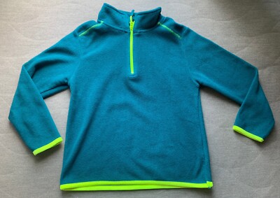 Primark Boys Sz 5-6 Yrs Green Fleece 1/4 Zip Jacket