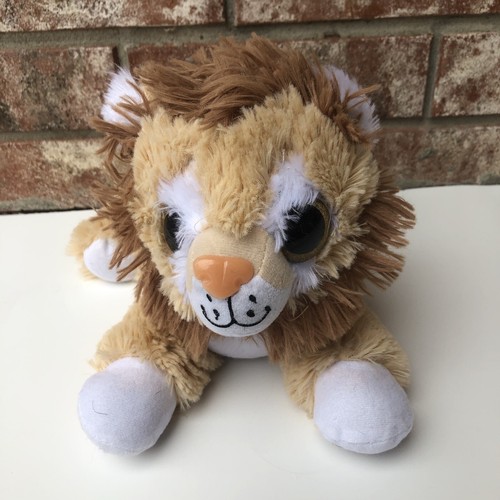 Peek A Boo Toys Lion Plush 11" Tan White Big Sparkly Eyes Stuffed Animal Cat - Picture 5 of 9