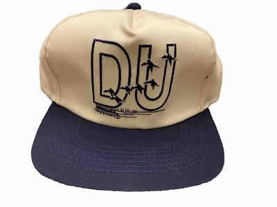Vintage Ducks Unlimited Hat Snapback Cap NOS Navy blue Off White  90s