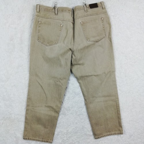 L.L. Bean Double L Mens Jeans Classic Fit Straight Leg Denim Sand Tan Wash 44x29 - Picture 2 of 10