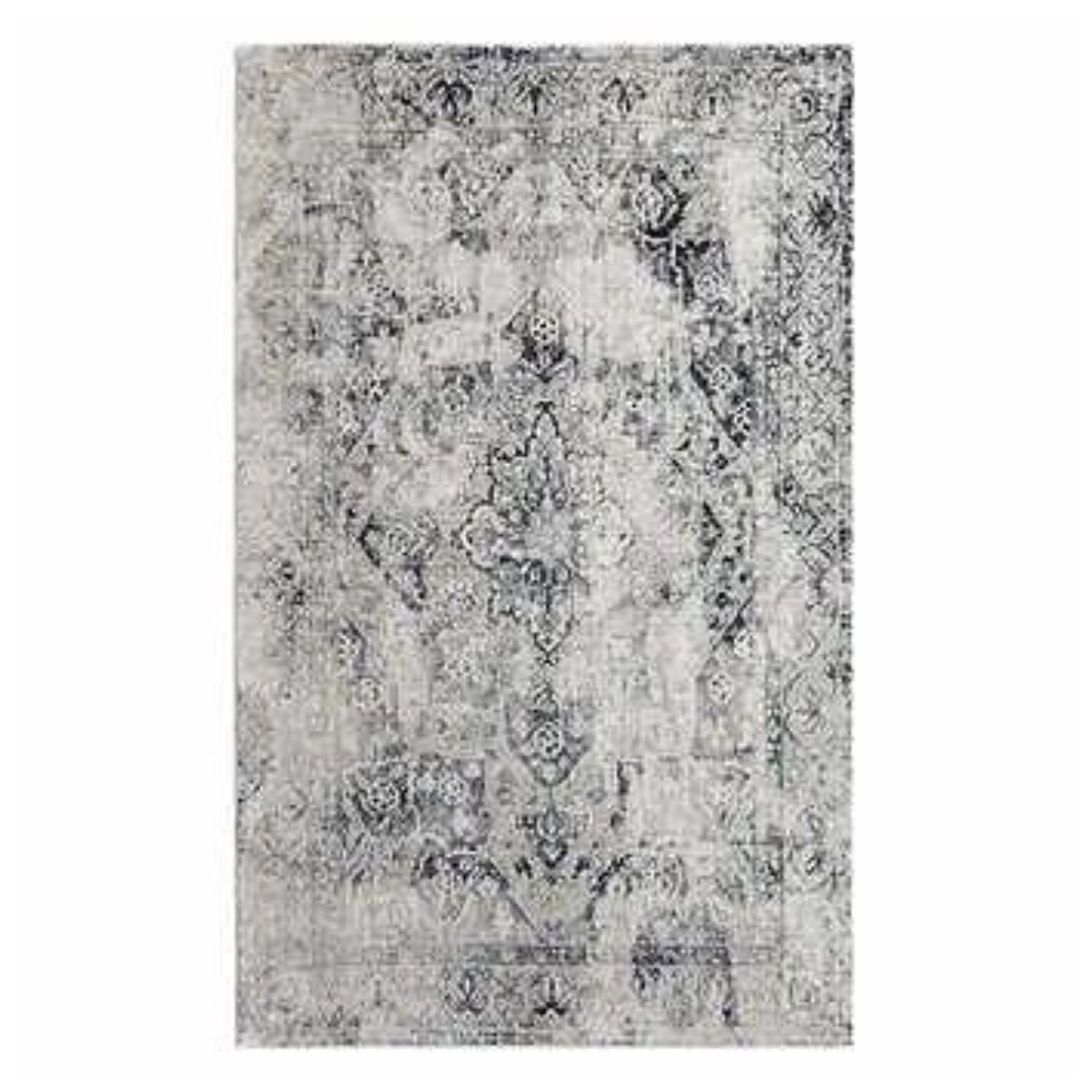 Feizy Jewel Area Rug, Ivory/Black 2 ft. 10 in. x 7 ft. 10 in