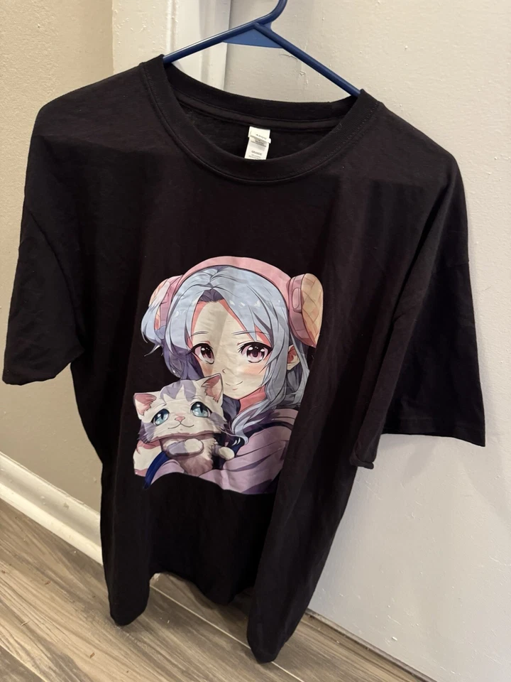 Camisa de anime japonesa Kawaii niña talla grande para hombre Foto 2 de 4
