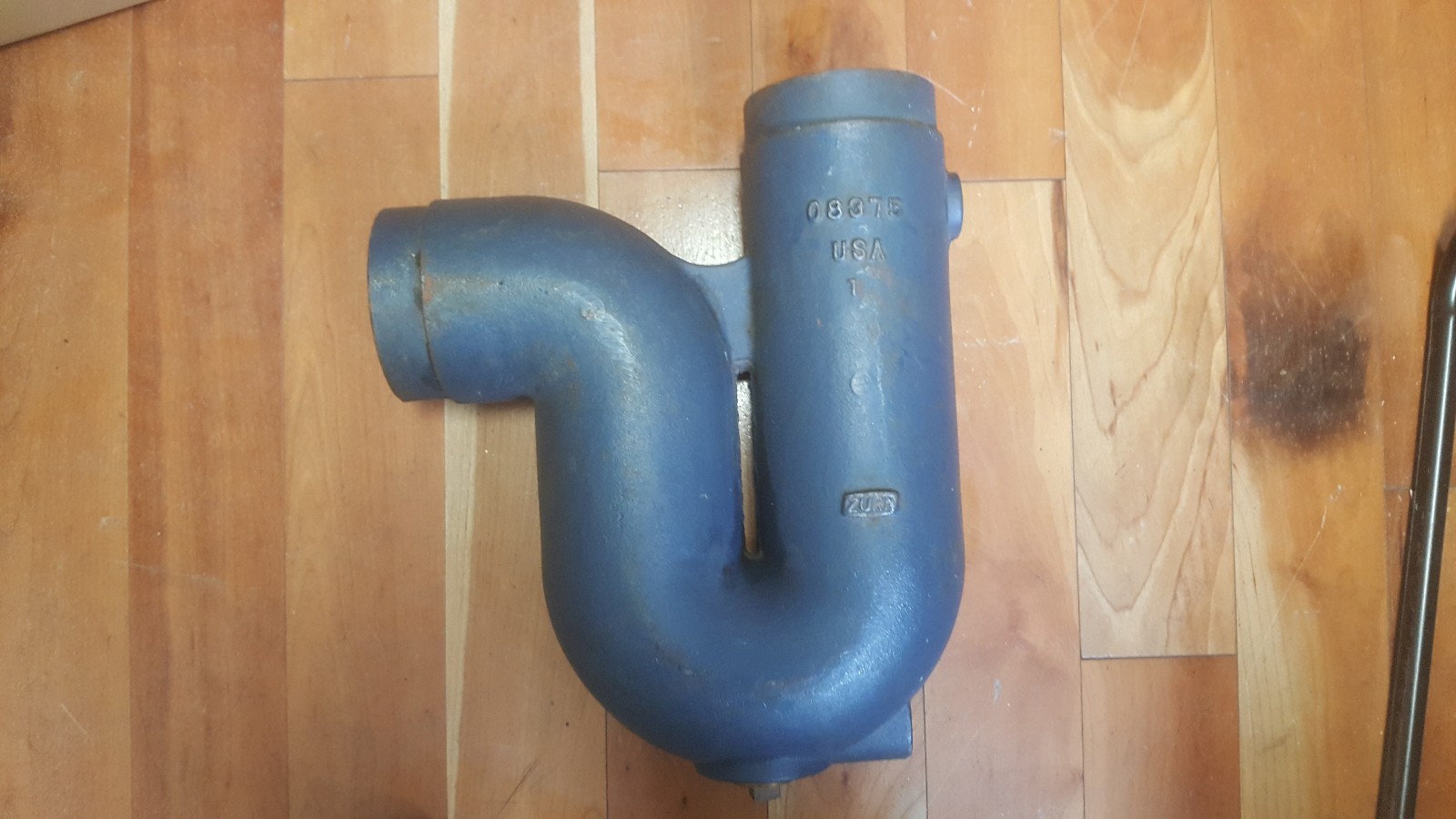 Zurn Deep Seal P Trap Cast Iron Body with Bottom Bronze Cleanout Plug