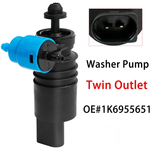 Twin Outlet Front Windscreen Wiper Washer Pump Motor For VW Audi Skoda 1J6955651 - Bild 2 von 14