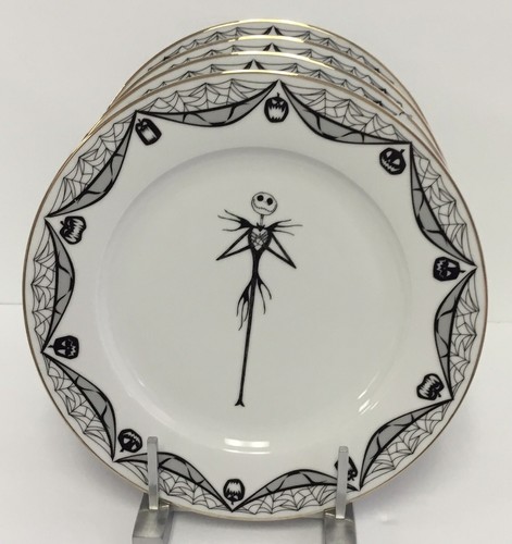 4 Dinner Plates Nightmare Before Christmas 10.5” Jack Skellington New