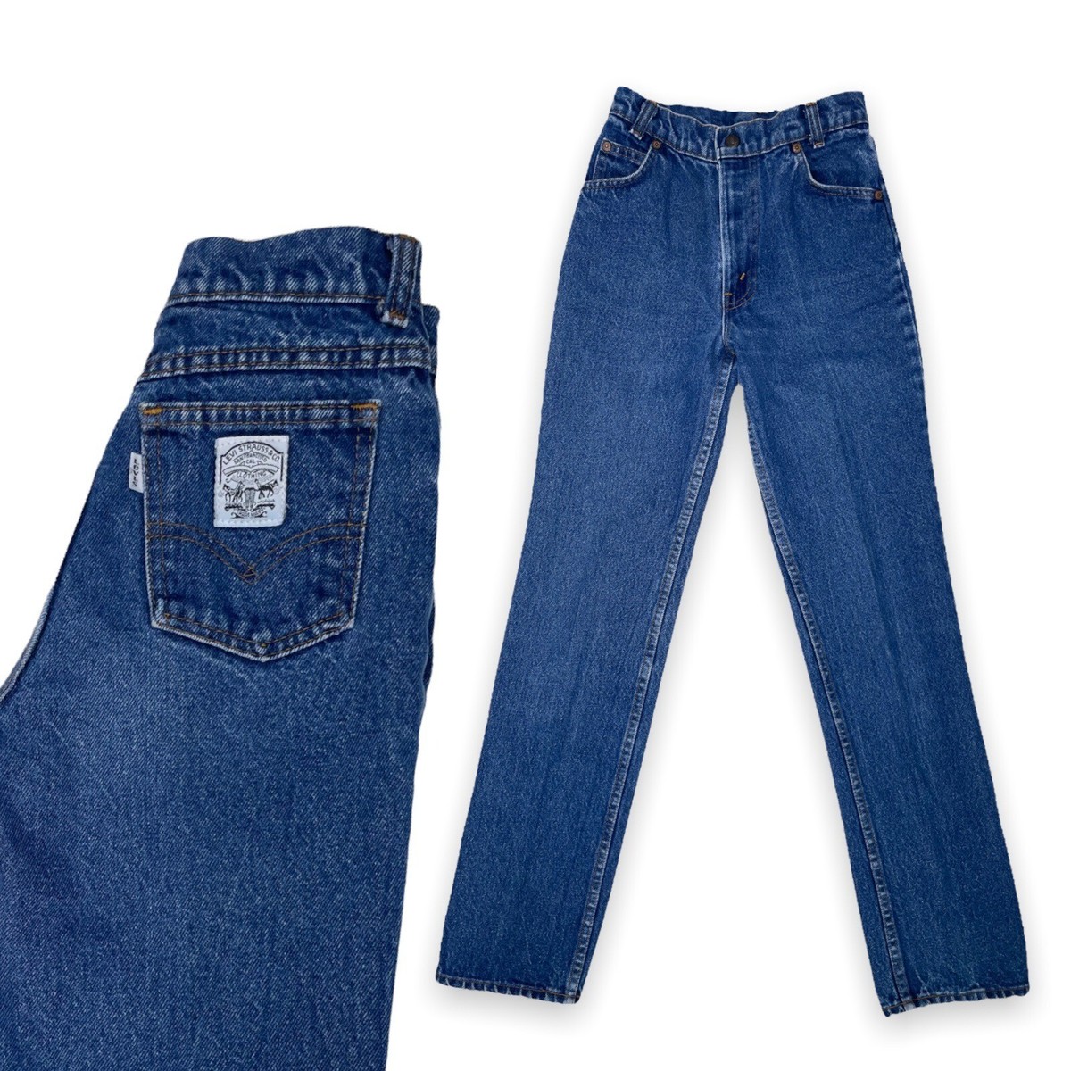Vintage Levis 80s White Tab White Back Pocket Patch 12 / 24 Vintage Levis 80s White Tab White Back Pocket Patch 12 / 24