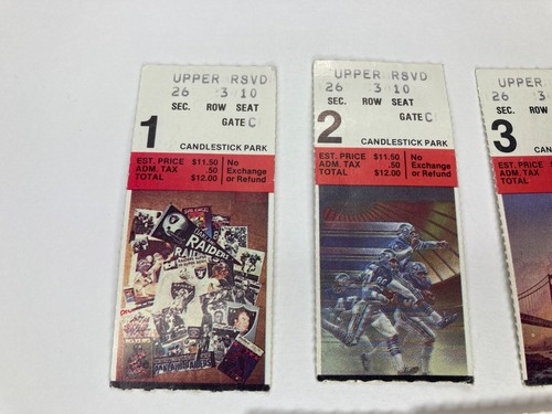Lotto biglietti San Francisco 49ers 1980 (5) Raiders Seahawks Falcons Buccaneers - Foto 2 di 8