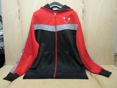 Chicago Bulls NBA U Full Zip Long Sleeve Hooded Sweater Mens XLarge XL